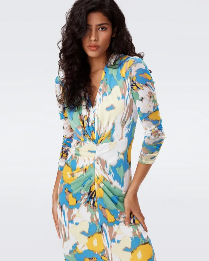 Women Hades Dress Huge Day Dream Floral Blue DVF Dresses