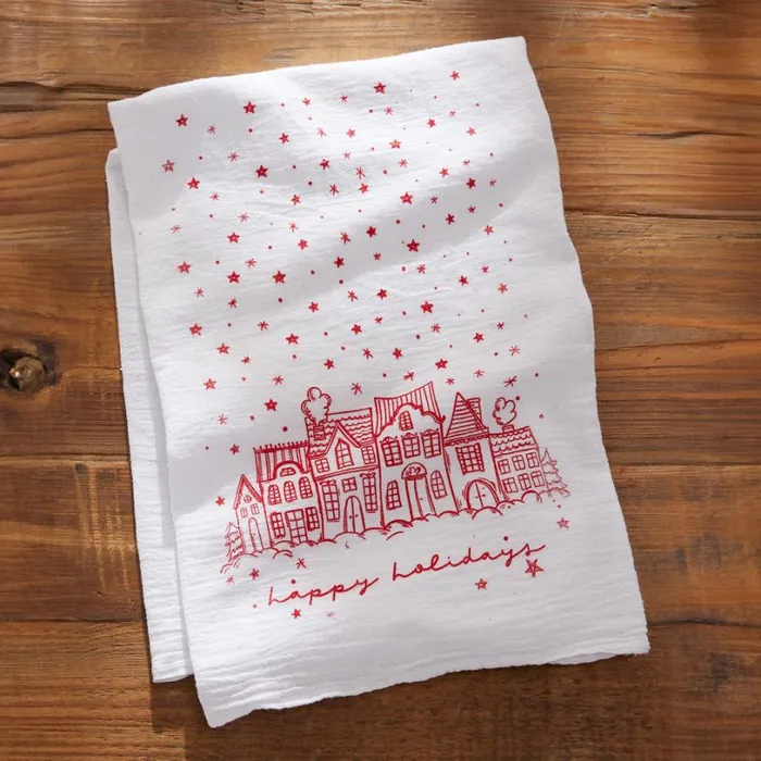 Women Happy Holidays Tea Towel Sundance Catalog Seasonal