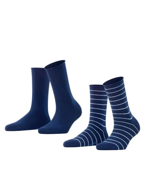Women Happy Stripe 2Pack Women Socks Royal Blue FALKE Socks