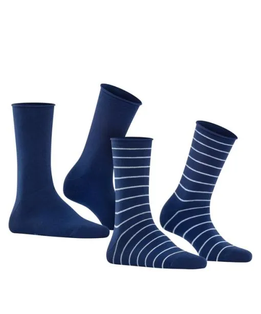 Women Happy Stripe 2Pack Women Socks Royal Blue FALKE Socks