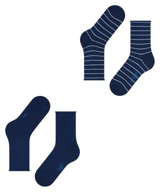 Women Happy Stripe 2Pack Women Socks Royal Blue FALKE Socks