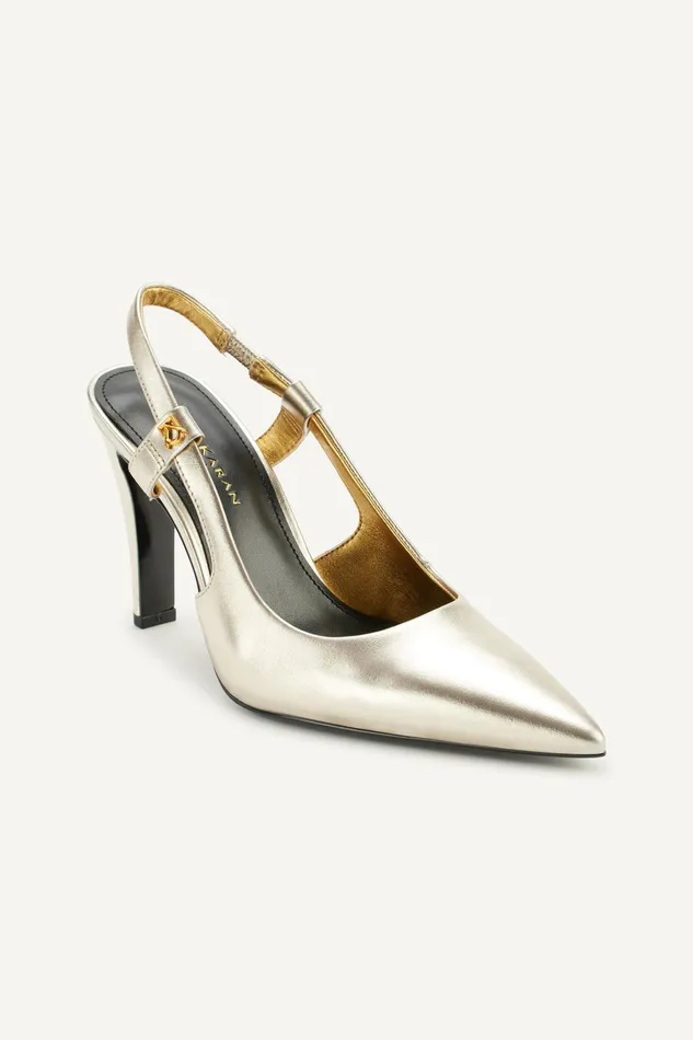 Women Heels And Wedges Donna Karan DONNA SLINGBACK PUMP White Gold