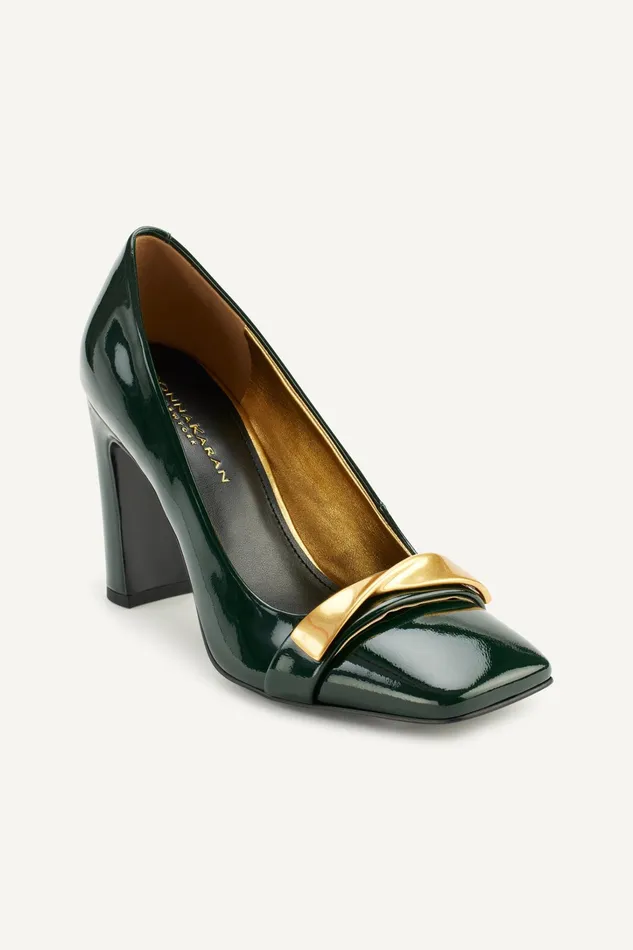 Women Heels And Wedges Donna Karan SABINA SQUARE TOE PUMP Forest Green