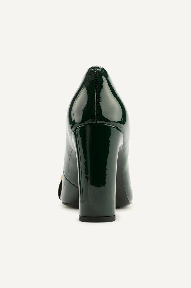 Women Heels And Wedges Donna Karan SABINA SQUARE TOE PUMP Forest Green