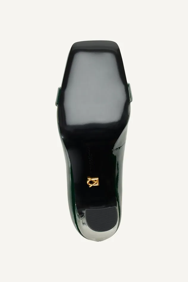 Women Heels And Wedges Donna Karan SABINA SQUARE TOE PUMP Forest Green
