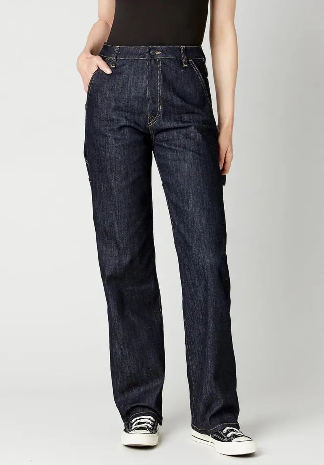 Women High Rise Jada Vintage Workwear Rinsed Jeans Indigo Buffalo David Bitton Wide and Balloon Leg Women High Rise Jada Vintage Workwear Rinsed Jeans Indigo Buffalo David Bitton Wide and Balloon Leg