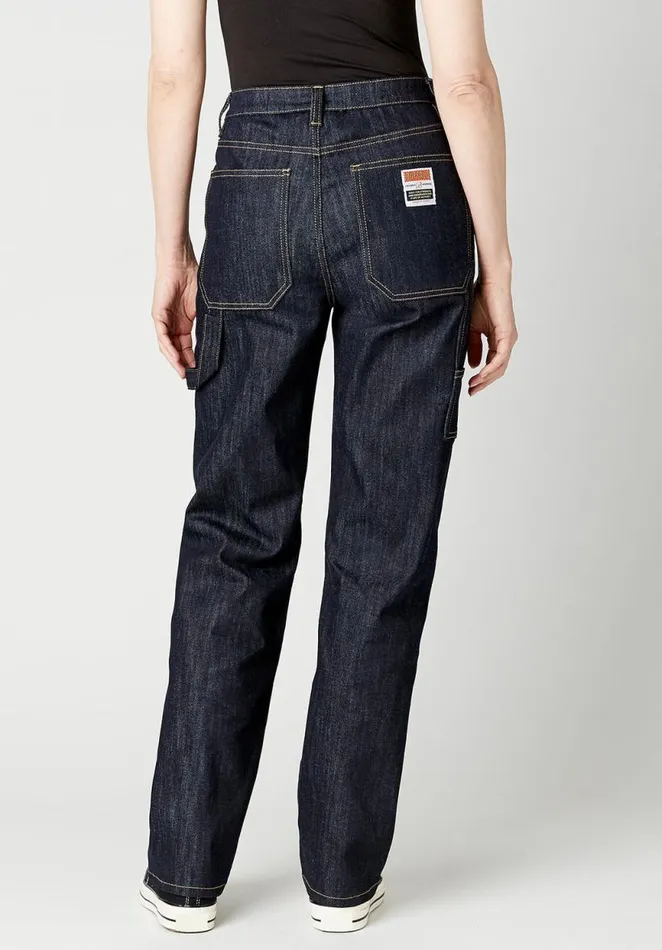 Women High Rise Jada Vintage Workwear Rinsed Jeans Indigo Buffalo David Bitton Wide and Balloon Leg