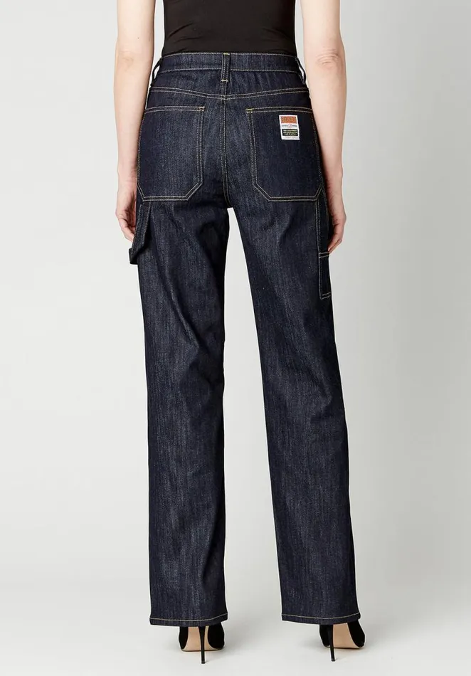 Women High Rise Jada Vintage Workwear Rinsed Jeans Indigo Buffalo David Bitton Wide and Balloon Leg