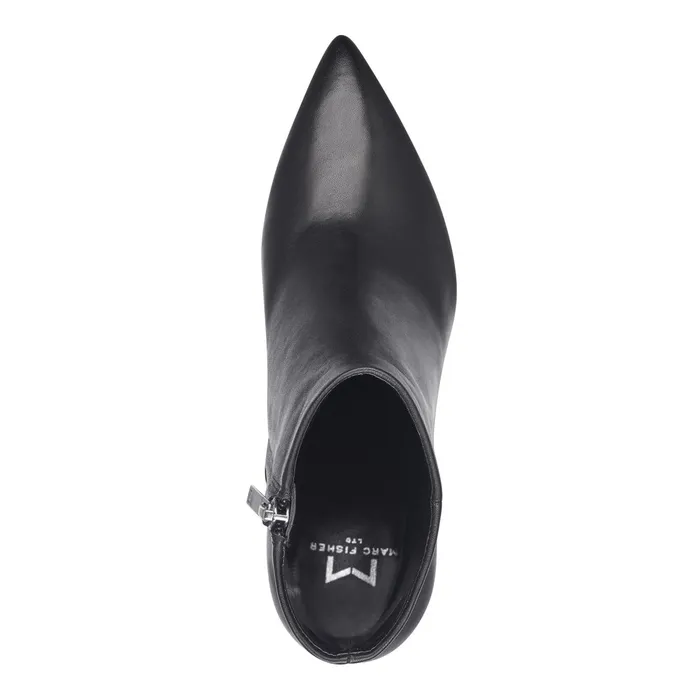 Women Jarli Pointy Ankle Bootie Black Leather Marc Fisher Booties