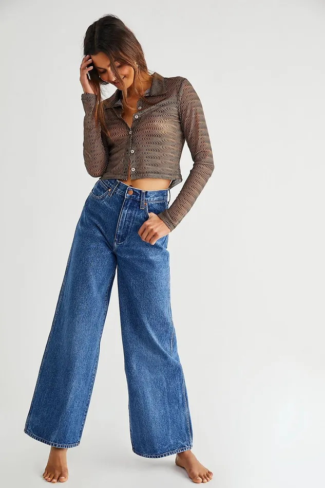 Women Jeans Free People Heritage World Wide Leg Jeans Underwater