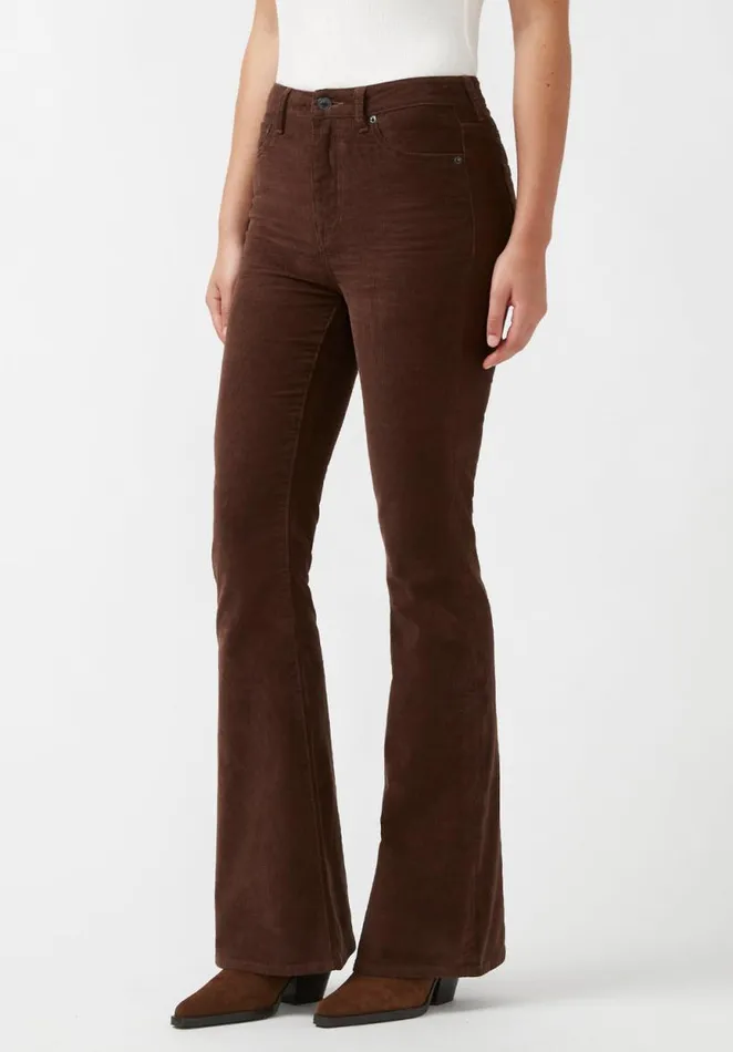 Women Joplin High Rise Flare Corduroy Pants Milk Choco Buffalo David Bitton Flare and Bootcut