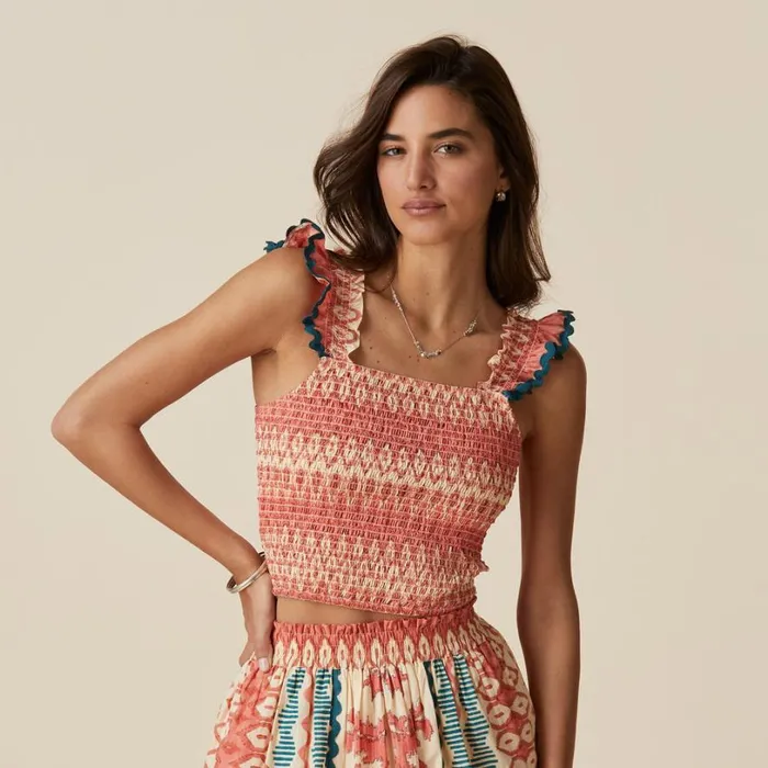 Women Joyous Sunset Tank Coral Sundance Catalog Tops
