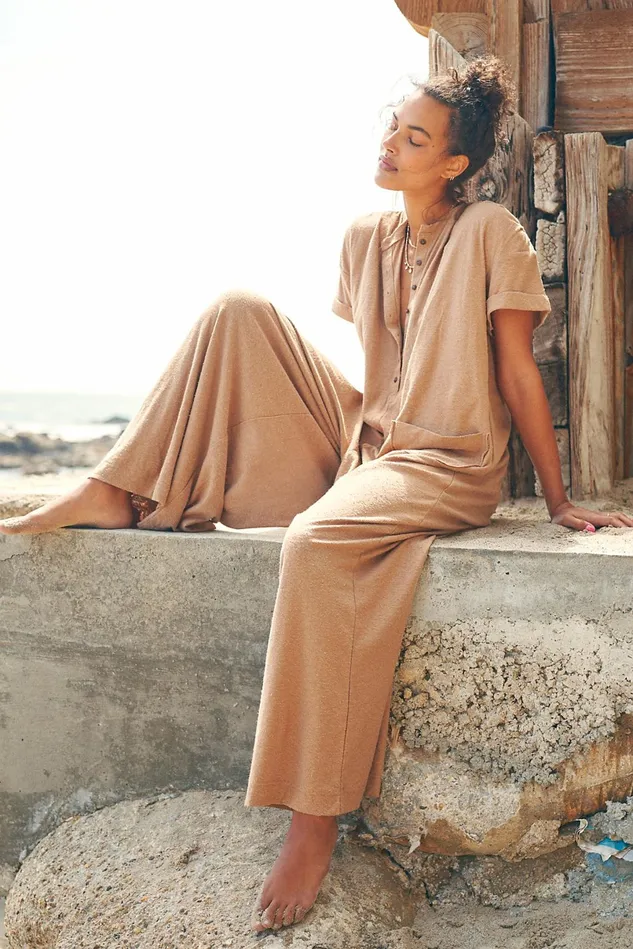 Women Jumpsuits Free People My Go To Jumper Stormy Tan