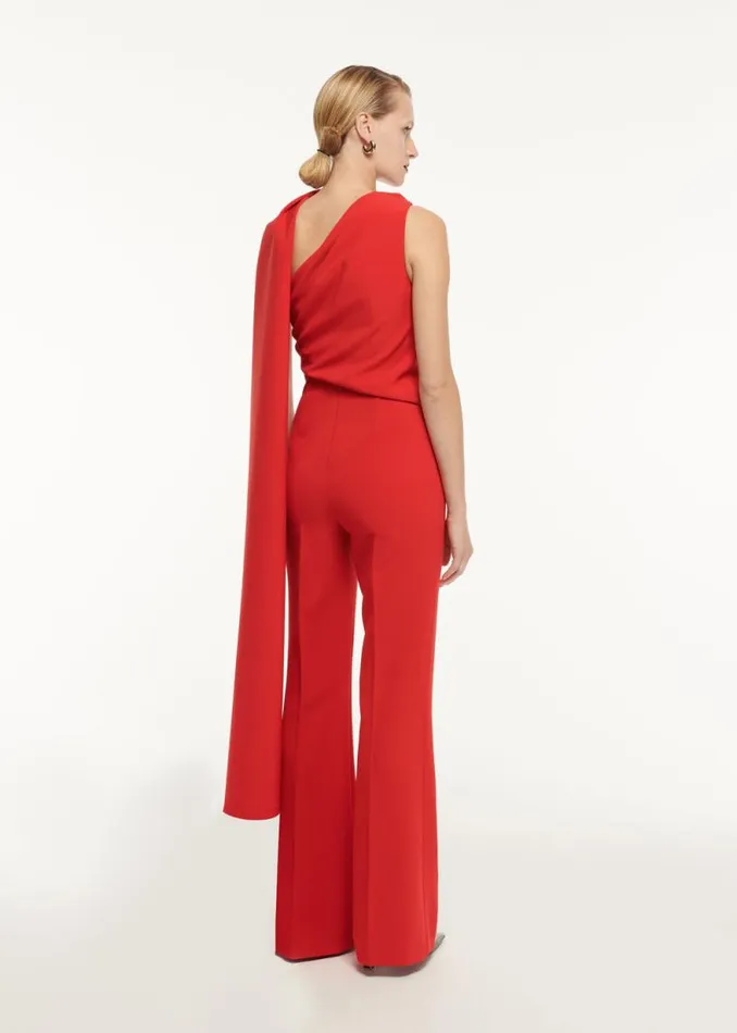 Women Jumpsuits Roland Mouret Asymmetric Crepe Jumpsuit