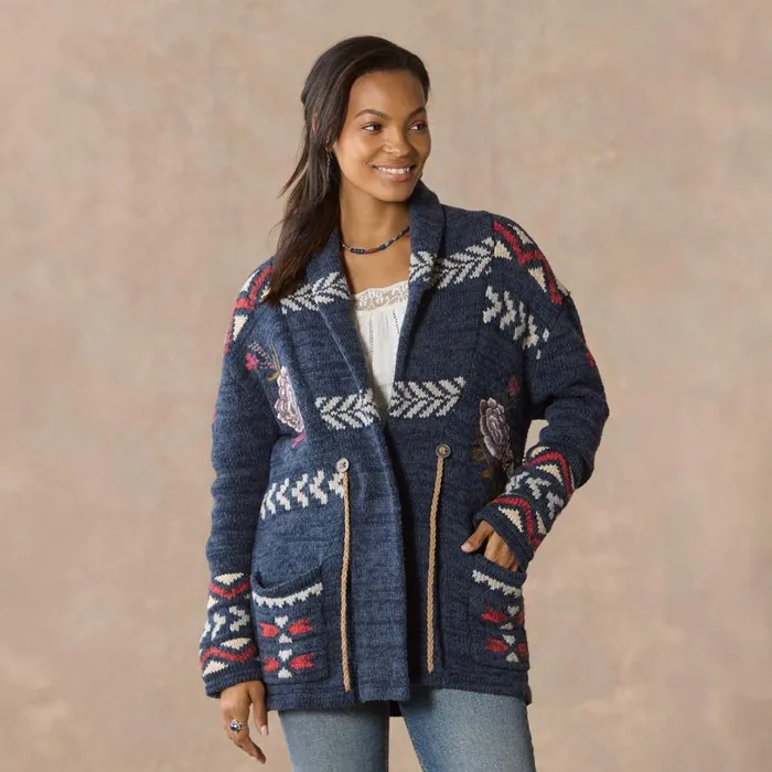 Women Katia Heritage Cardigan Indigo Sundance Catalog Sweaters Women Katia Heritage Cardigan Indigo Sundance Catalog Sweaters