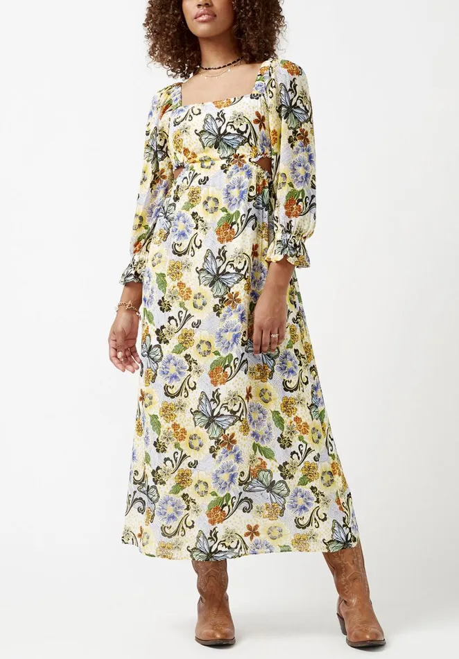 Women Kerry Butterfly Print CutOut Maxi Dress Butterfly Print Buffalo David Bitton Dresses and Jumpsuits Women Kerry Butterfly Print CutOut Maxi Dress Butterfly Print Buffalo David Bitton Dresses and Jumpsuits