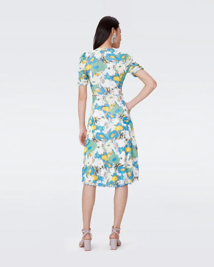 Women Koren Reversible Mesh Dress June Bloom Blue And Day Dream Floral Blue DVF Dresses