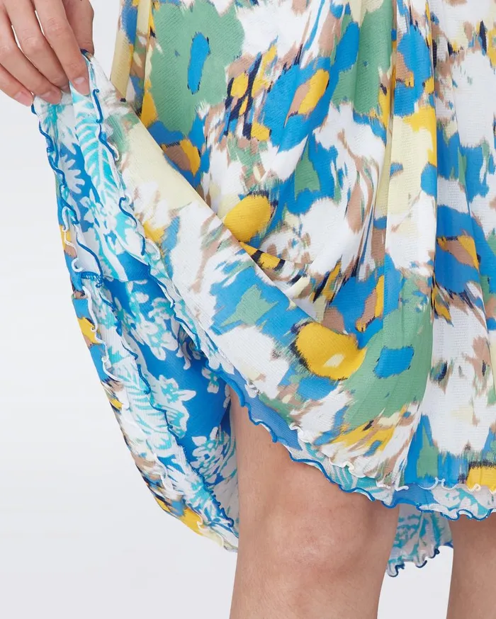 Women Koren Reversible Mesh Dress June Bloom Blue And Day Dream Floral Blue DVF Dresses