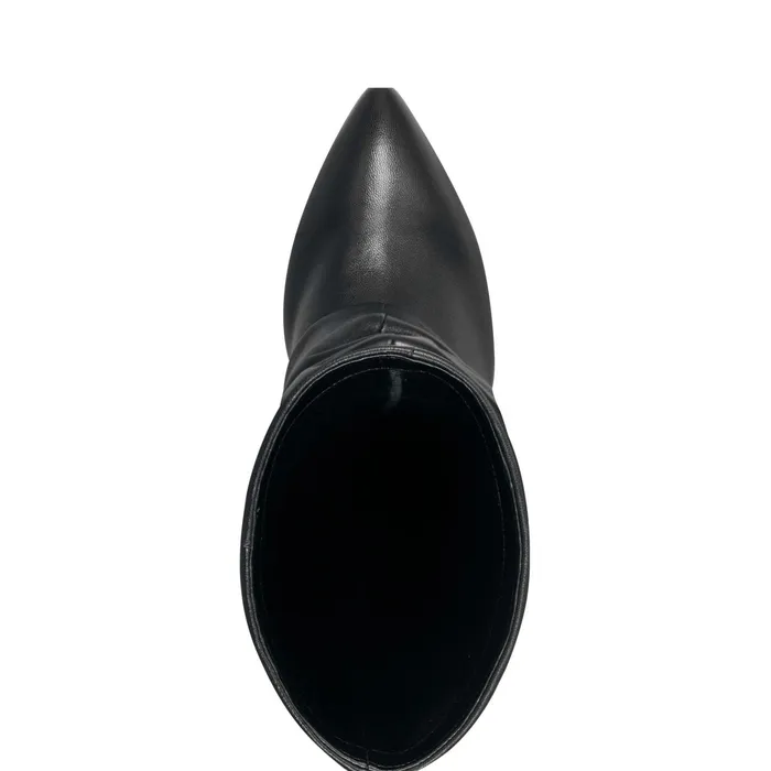 Women Lalita Foldover Dress Boot Black Leather Marc Fisher Boots and Booties