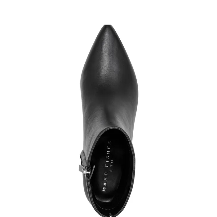 Women Leonna Ankle Bootie Black Leather Marc Fisher Booties