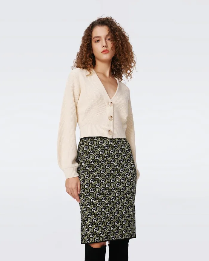 Women Leslie Cardigan Cream DVF Sweaters and Knits