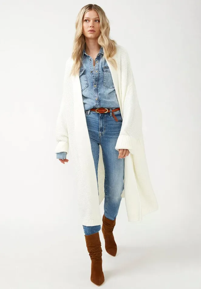 Women Liberty Egret Women039s Coatigan Egret Buffalo David Bitton Sweaters