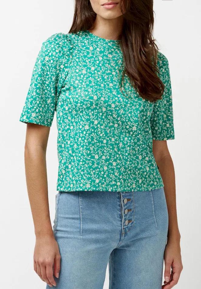 Women Lidia Puff Sleeve Knit Top Greenlake Buffalo David Bitton Tops and Tees