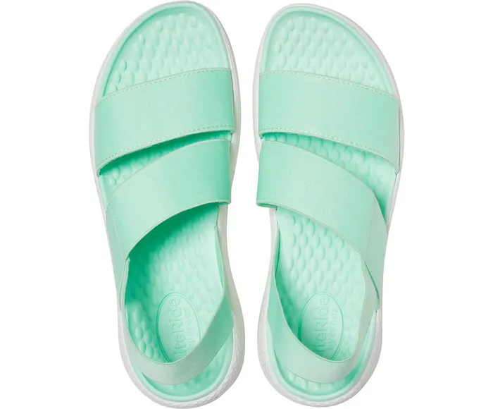 Women LiteRide Stretch Sandal Neo Mint Almost White Crocs Sandals