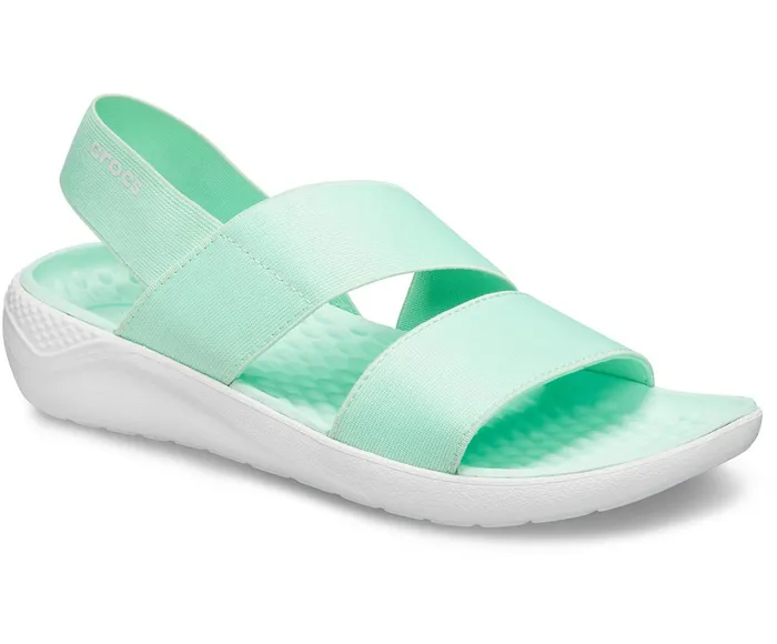Women LiteRide Stretch Sandal Neo Mint Almost White Crocs Sandals