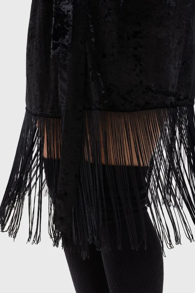 Women Loungewear Killstar Burnt Obsidian Robe