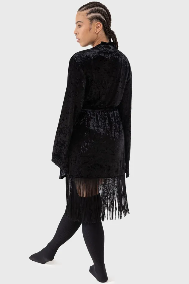 Women Loungewear Killstar Burnt Obsidian Robe