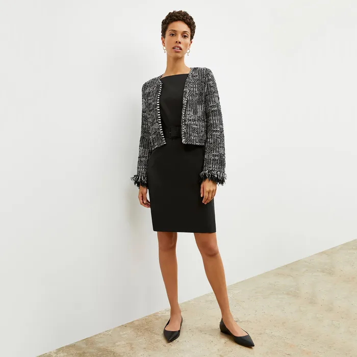 Women M M LaFleur The Lilia Jacket 8211 Interweave BlackWhite Jackets