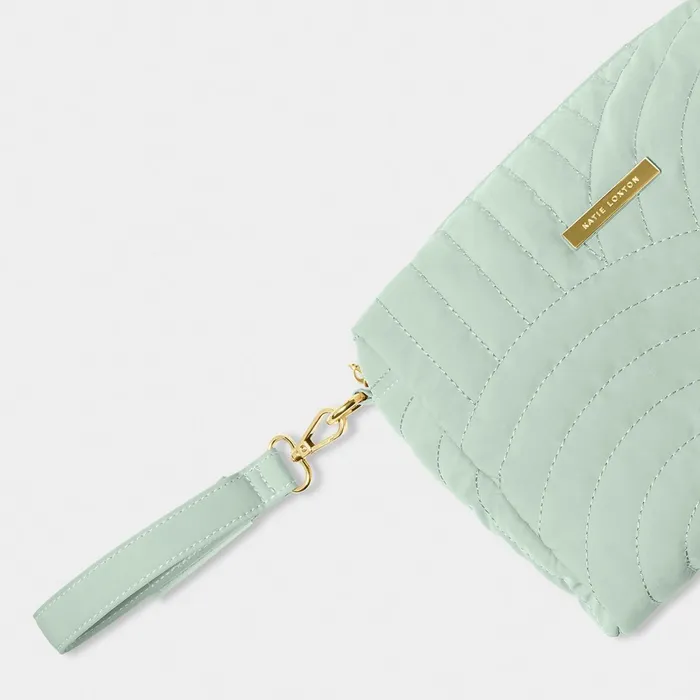 Women Makeup and Wash Bags Katie Loxton Quilted Wristlet Organiser In Light Sage