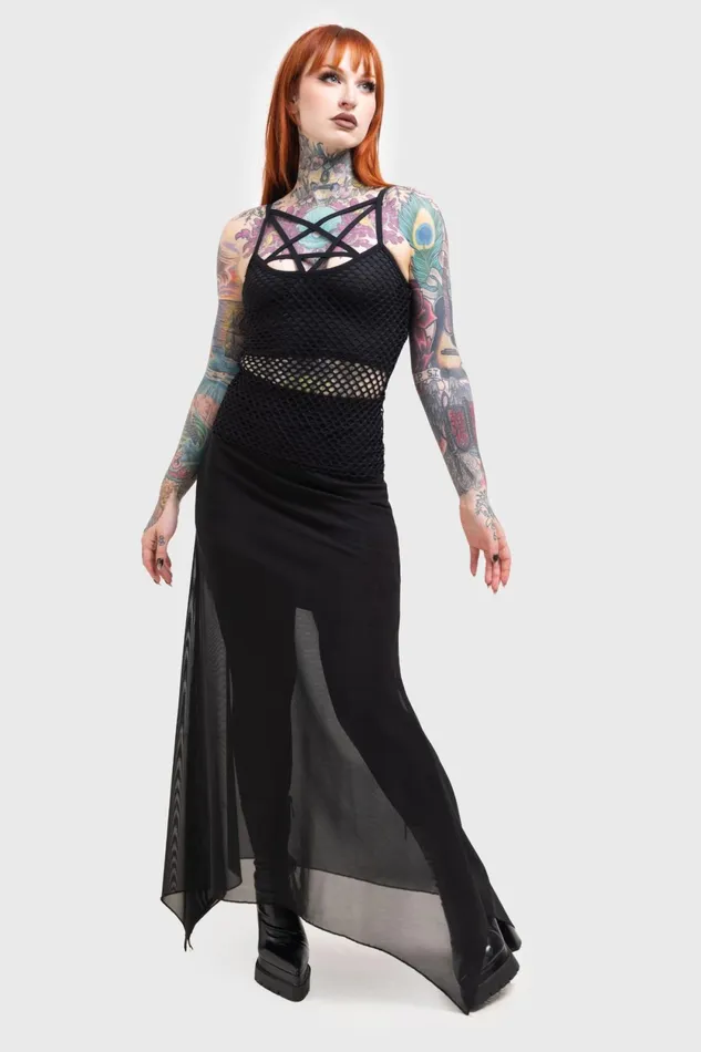 Women Maxi Skirts Killstar Death Star Maxi Skirt