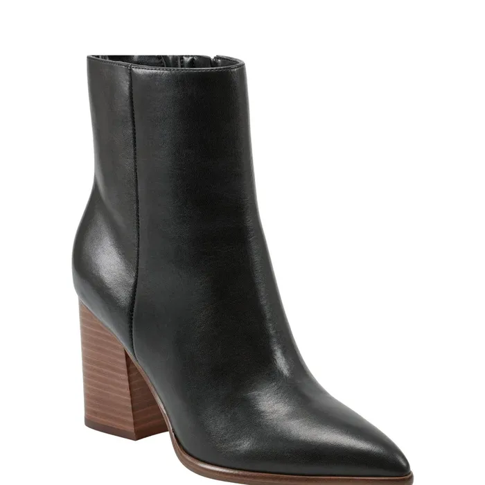 Women Melysa Dress Bootie Black Leather Marc Fisher Dress Boots