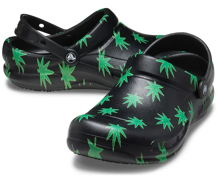 WomenMen Bistro Graphic Clog Black Green Crocs Clogs