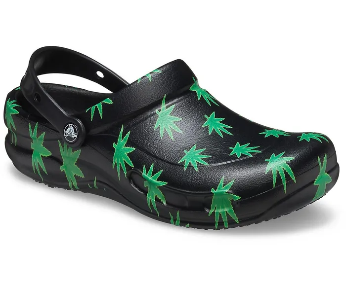 WomenMen Bistro Graphic Clog Black Green Crocs Clogs