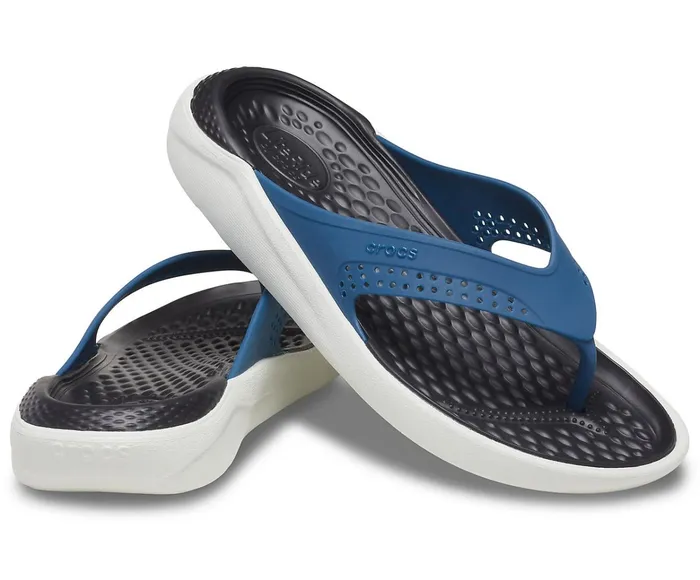 WomenMen LiteRide Flip Vivid Blue Almost White Crocs Sandals
