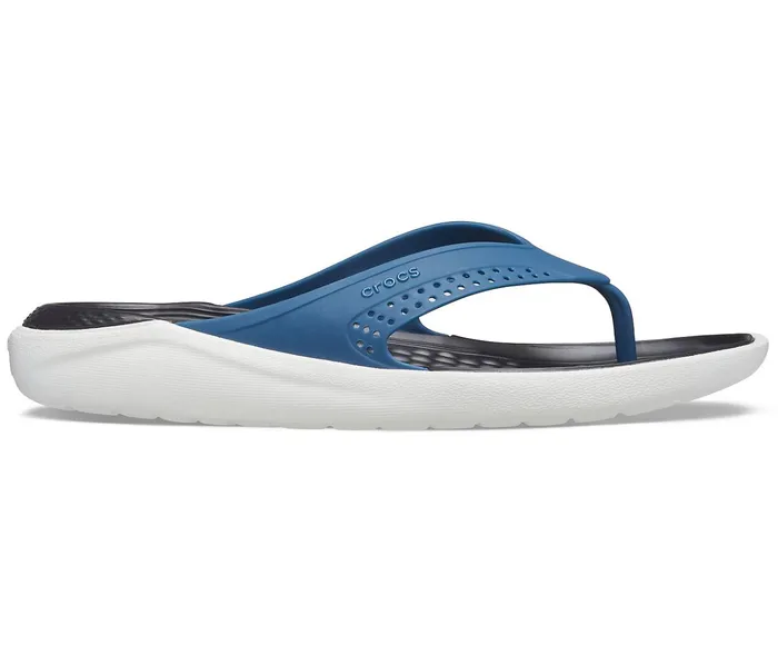 WomenMen LiteRide Flip Vivid Blue Almost White Crocs Sandals