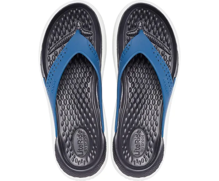 WomenMen LiteRide Flip Vivid Blue Almost White Crocs Sandals