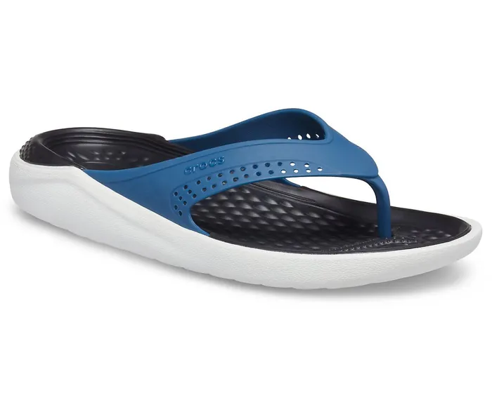 WomenMen LiteRide Flip Vivid Blue Almost White Crocs Sandals