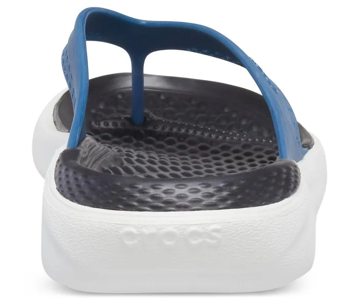 WomenMen LiteRide Flip Vivid Blue Almost White Crocs Sandals