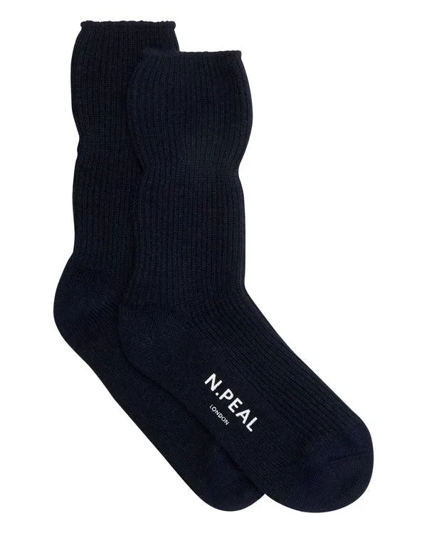 WomenMen Unisex Cashmere Rib Bed SocksIn Navy Blue Navy Blue NPeal Slippers and Socks WomenMen Unisex Cashmere Rib Bed SocksIn Navy Blue Navy Blue NPeal Slippers and Socks