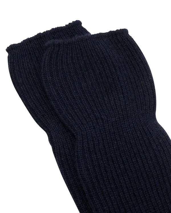 WomenMen Unisex Cashmere Rib Bed SocksIn Navy Blue Navy Blue NPeal Slippers and Socks