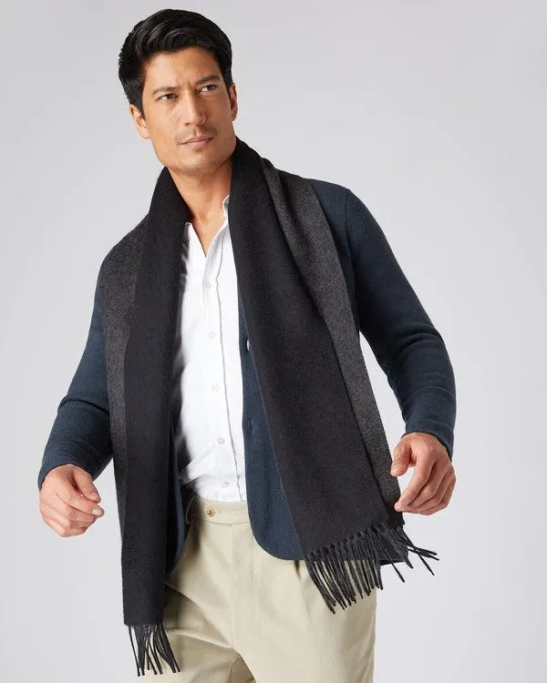 WomenMen Unisex Doubleface Woven Cashmere ScarfIn Black Black NPeal Cashmere Scarves