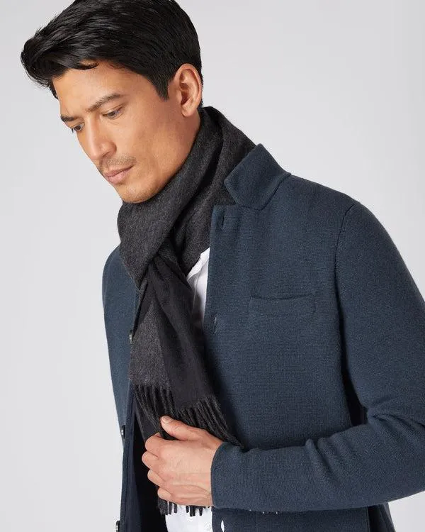 WomenMen Unisex Doubleface Woven Cashmere ScarfIn Black Black NPeal Cashmere Scarves