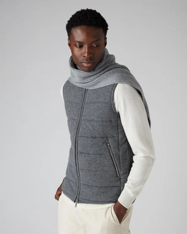 WomenMen Unisex Short Ribbed Cashmere ScarfIn Flannel Grey Flannel Grey NPeal Cashmere Scarves