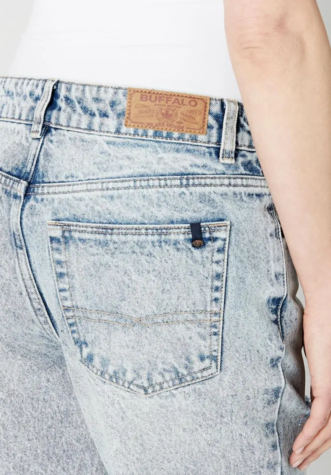 Women Mid Rise Relaxed Madison Boyfriend Jeans Indigo Buffalo David Bitton Boyfriend Madison