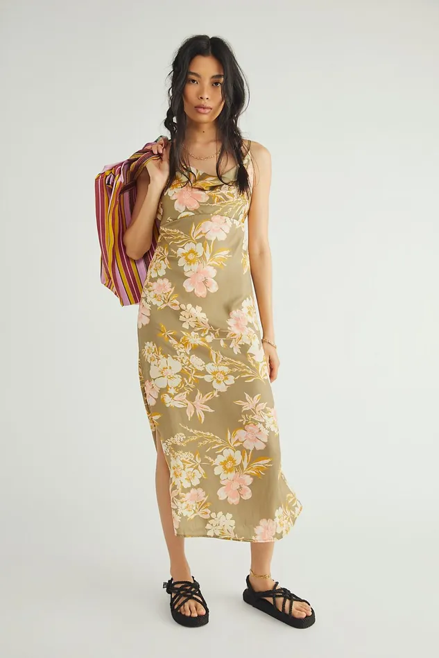 Women Midi Dresses Free People Ella Dress Army Combo