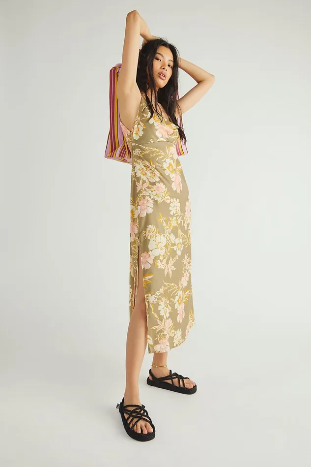 Women Midi Dresses Free People Ella Dress Army Combo